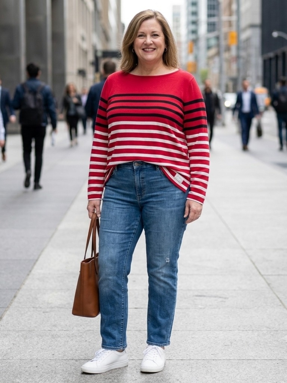 Talbots Authentic Red Striped Long Sleeve Knit Tee Size 2X
